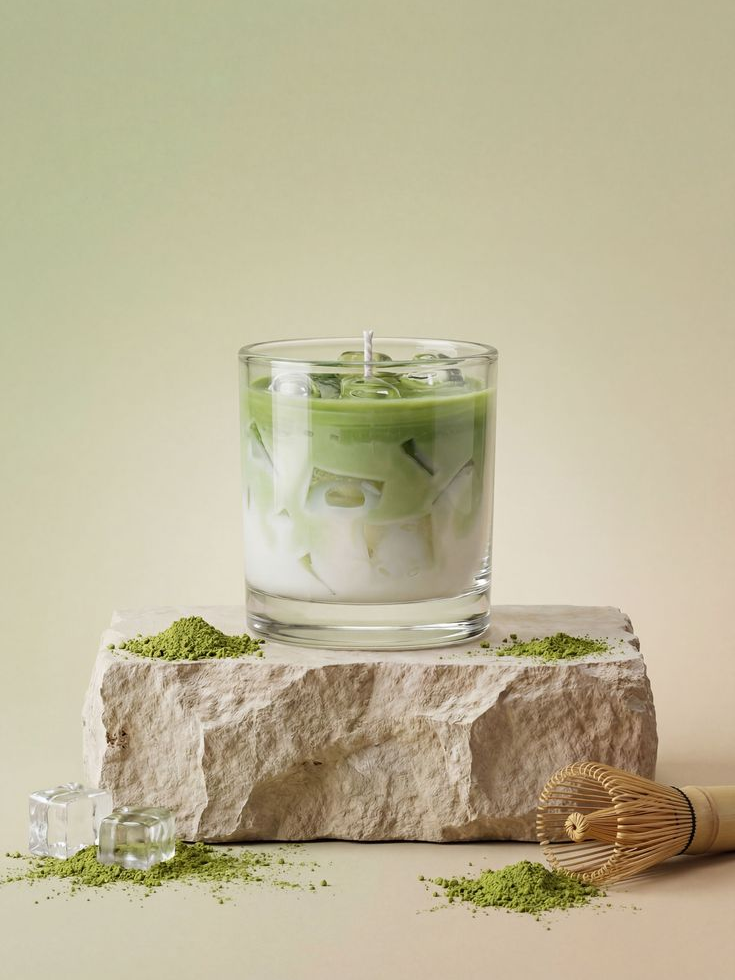 Nến thơm tạo hình ly Matcha Latte